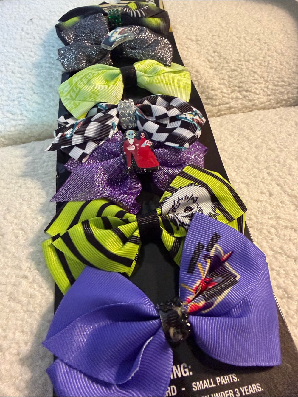 Beetlejuice Beetlejuice Hair Bows 6-Pack Licensed Halloween Hair Accessories